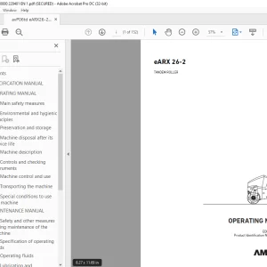 Ammann eARX 26-2 Tandem Roller Operating Manual 3000000 PDF