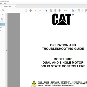 CAT 2000 DUAL AND SINGLE MOTOR SOLID STATE CONTROLLERS OPERATION AND TROUBLESHOOTING GUIDE MANUAL  - PDF DOWNLOAD