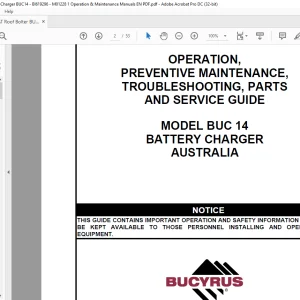 CAT BUC 14 OPERATION PREVENTIVE MAINTENANCE TROUBLESHOOTING PARTS & SERVICE GUIDE (BI619296) - PDF DOWNLOAD