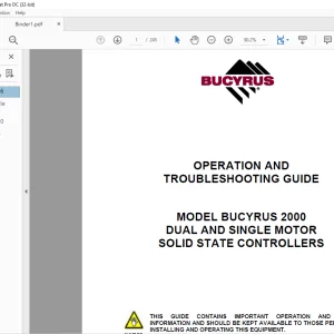 CAT BUCYRUS 2000 DUAL AND SINGLE MOTOR SOLID STATE CONTROLLERS OPERATION AND TROUBLESHOOTING Manual - PDF DOWNLOAD