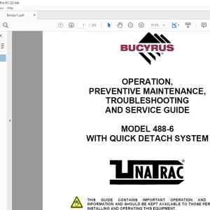 CAT BUCYRUS 488-6 WITH QUICK DETACH SYSTEM OPERATION PREVENTIVE MAINTENANCE TROUBLESHOOTING & SERVICE MANUAL - PDF DOWNLOAD