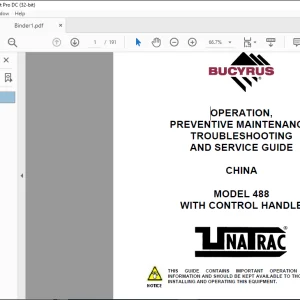 CAT BUCYRUS 488 WITH CONTROL HANDLE  OPERATION PREVENTIVE MAINTENANCE TROUBLESHOOTING & SERVICE MANUAL (A6474X260) - PDF DOWNLOAD