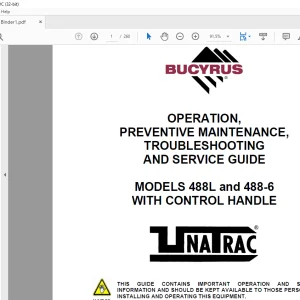 CAT BUCYRUS 488L & 488-6 WITH CONTROL HANDLE OPERATION PREVENTIVE MAINTENANCE TROUBLESHOOTING & SERVICE GUIDE MANUAL (A6474X23) - PDF DOWNLOAD