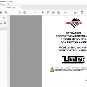 CAT BUCYRUS 488L & 488-6 WITH CONTROL HANDLE OPERATION PREVENTIVE MAINTENANCE TROUBLESHOOTING & SERVICE MANUAL - PDF DOWNLOAD