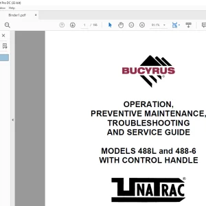 CAT BUCYRUS 488L and 488-6 WITH CONTROL HANDLE OPERATION, PREVENTIVE MAINTENANCE, TROUBLESHOOTING AND SERVICE GUIDE MANUAL - PDF DOWNLOAD