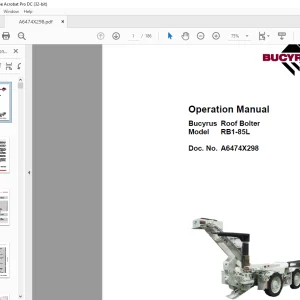 CAT BUCYRUS RB1-85L Operation Manual A6474X298 - PDF DOWNLOAD