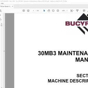 CAT Bucyrus 30 MB3 MAINTENANCE MANUAL BI643658 - PDF DOWNLOAD