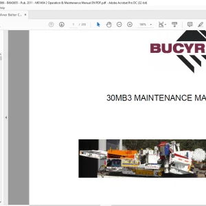 CAT Bucyrus 30MB3 MAINTENANCE MANUAL BI643655 - PDF DOWNLOAD