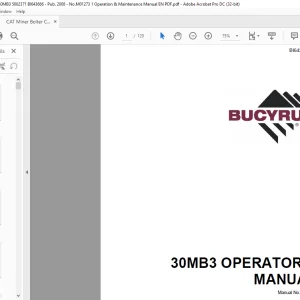 CAT Bucyrus 30MB3 OPERATOR’S MANUAL BI643666 - PDF DOWNLOAD