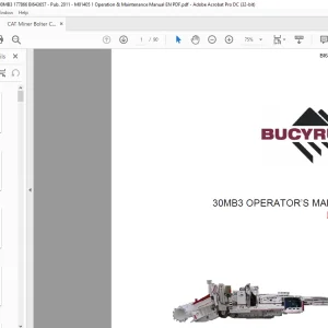 CAT Bucyrus 30MB3 Operator 's Manual BI643657 - PDF DOWNLOAD