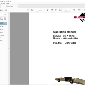 CAT Bucyrus 488-6 and 488L UN-A-TRAC® Operation Manual A6474X235 - PDF DOWNLOAD