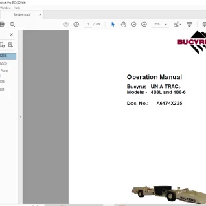 CAT Bucyrus 488-6 and 488L UN-A-TRAC® Operation Manual A6474X235 - PDF DOWNLOAD
