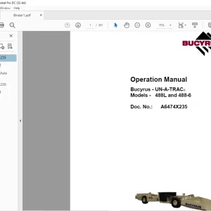 CAT Bucyrus 488-6 and 488L UN-A-TRAC® Operation Manual A6474X235  - PDF
