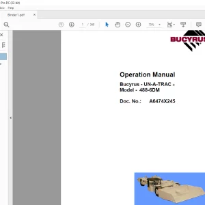 CAT Bucyrus 488-6DM UN-A-TRAC Operation Manual A6474X245 - PDF  DOWNLOAD