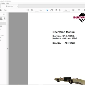 CAT Bucyrus 488L & 488-6 UN-A-TRAC® Operation Manual A6474X235 - PDF DOWNLOAD