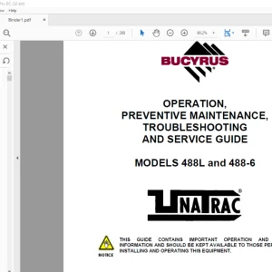 CAT Bucyrus 488L and 488-6 OPERATION, PREVENTIVE MAINTENANCE,TROUBLESHOOTING AND SERVICE GUIDE MANUAL - PDF DOWNLOAD