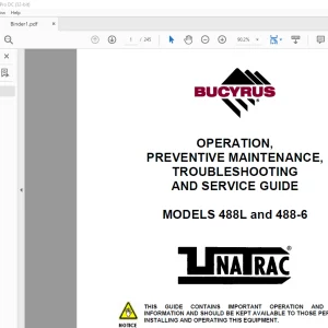 CAT Bucyrus 488L and 488-6 OPERATION, PREVENTIVE MAINTENANCE,TROUBLESHOOTING AND SERVICE GUIDE MANUAL - PDF DOWNLOAD