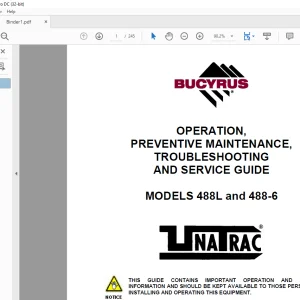 CAT Bucyrus 488L and 488-6 OPERATION, PREVENTIVE MAINTENANCE,TROUBLESHOOTING AND SERVICE GUIDE MANUAL - PDF DOWNLOAD