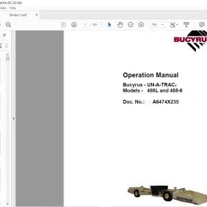 CAT Bucyrus 488L and 488-6 UN-A-TRAC® Operation Manual - PDF