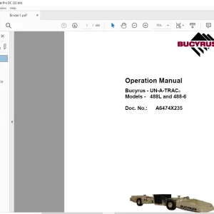 CAT Bucyrus 488L and 488-6 UN-A-TRAC® Operation Manual - PDF