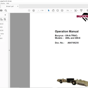 CAT Bucyrus 488L and 488-6 UN-A-TRAC® Operation Manual - PDF