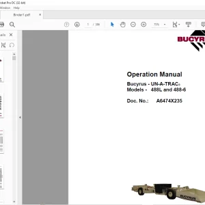 CAT Bucyrus 488L and 488-6 UN-A-TRAC® Operation Manual A6474X235  - PDF DOWNLOAD