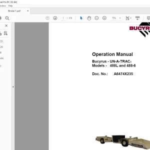 CAT Bucyrus 488L and 488-6 UN-A-TRAC® Operation Manual A6474X235 - PDF