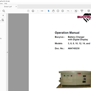 CAT Bucyrus 5, 6, 8, 10, 12, 14, and 16 Battery Charger with Digital Display Operation Manual - PDF DOWNLOAD