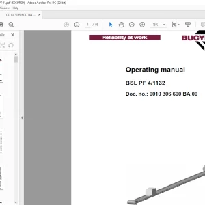 CAT Bucyrus BSL PF 4/1132 Operating Manual - PDF DOWNLOAD