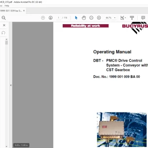 CAT Bucyrus DBT - PMC® Drive Control System -Conveyor with CST Gearbox Operating Manual - PDF DOWNLOAD
