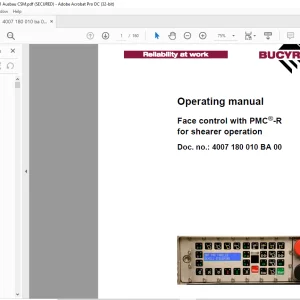 CAT Bucyrus Face control with PMC®-R for shearer operation Manual - PDF DOWNLOAD