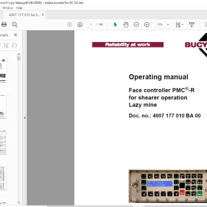 CAT Bucyrus Face controller PMC®-R for shearer operation Lazy mine Operating Manual - PDF DOWNLOAD