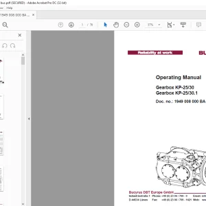 CAT Bucyrus Gearbox KP-25/30 Gearbox KP-25/30.1 Operating Manual - PDF DOWNLOAD