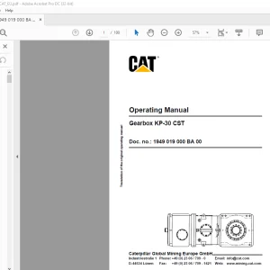 CAT Bucyrus Gearbox KP-30 CST Operating Manual - PDF DOWNLOAD