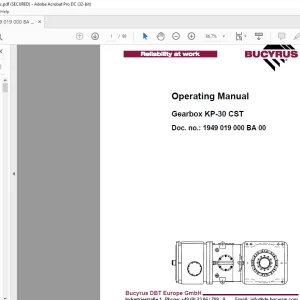 CAT Bucyrus Gearbox KP-30 CST Operating Manual - PDF DOWNLOAD