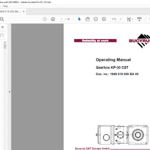 CAT Bucyrus Gearbox KP-30 CST Operating Manual - PDF DOWNLOAD