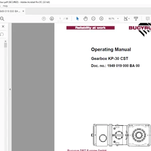 CAT Bucyrus Gearbox KP-30 CST Operating Manual - PDF DOWNLOAD