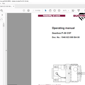 CAT Bucyrus Gearbox P-30 CST Operating Manual - PDF DOWNLOAD