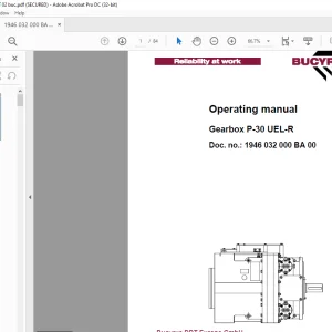 CAT Bucyrus Gearbox P-30 UEL-R Operating Manual - PDF DOWNLOAD