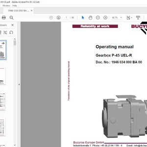 CAT Bucyrus Gearbox P-45 UEL-R Operating Manual - PDF DOWNLOAD