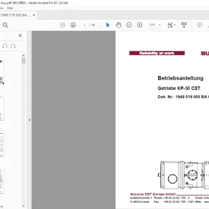 CAT Bucyrus Getriebe KP-30 CST Betriebsanleitung Manual - PDF DOWNLOAD (GERMAN)