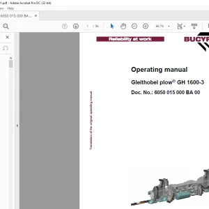 CAT Bucyrus Gleithobel plow® GH 1600-3 Operating Manual  - PDF DOWNLOAD