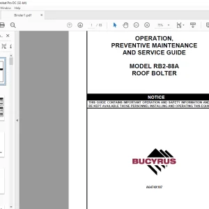 CAT Bucyrus RB2-88A ROOF BOLTER OPERATION PREVENTIVE MAINTENANCE & SERVICE GUIDE (A6474X187) - PDF DOWNLOAD