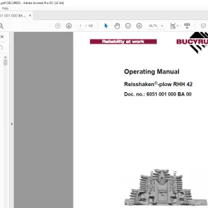 CAT Bucyrus Reisshaken®-plow RHH 42 Operating Manual - PDF DOWNLOAD