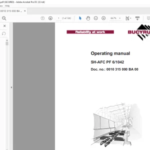 CAT Bucyrus SH-AFC PF 6/1042 Operating Manual - PDF DOWNLOAD