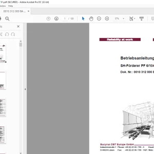 CAT Bucyrus SH-Förderer PF 6/1042 Betriebsanleitung  - PDF DOWNLOAD (German)