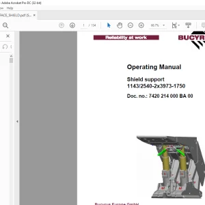 CAT Bucyrus Shield support 1143 2540-2x3973-1750 Operating Manual - PDF DOWNLOAD