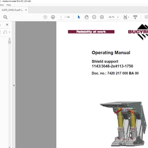 CAT Bucyrus Shield support 1143 3048-2x4113-1750 Operating Manual - PDF DOWNLOAD