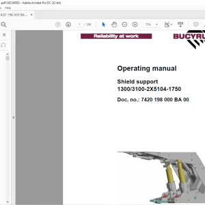 CAT Bucyrus Shield support 1300/3100-2X5104-1750 Operating Manual - PDF DOWNLOAD