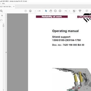 CAT Bucyrus Shield support 1300/3100-2X5104-1750 Operating Manual - PDF DOWNLOAD